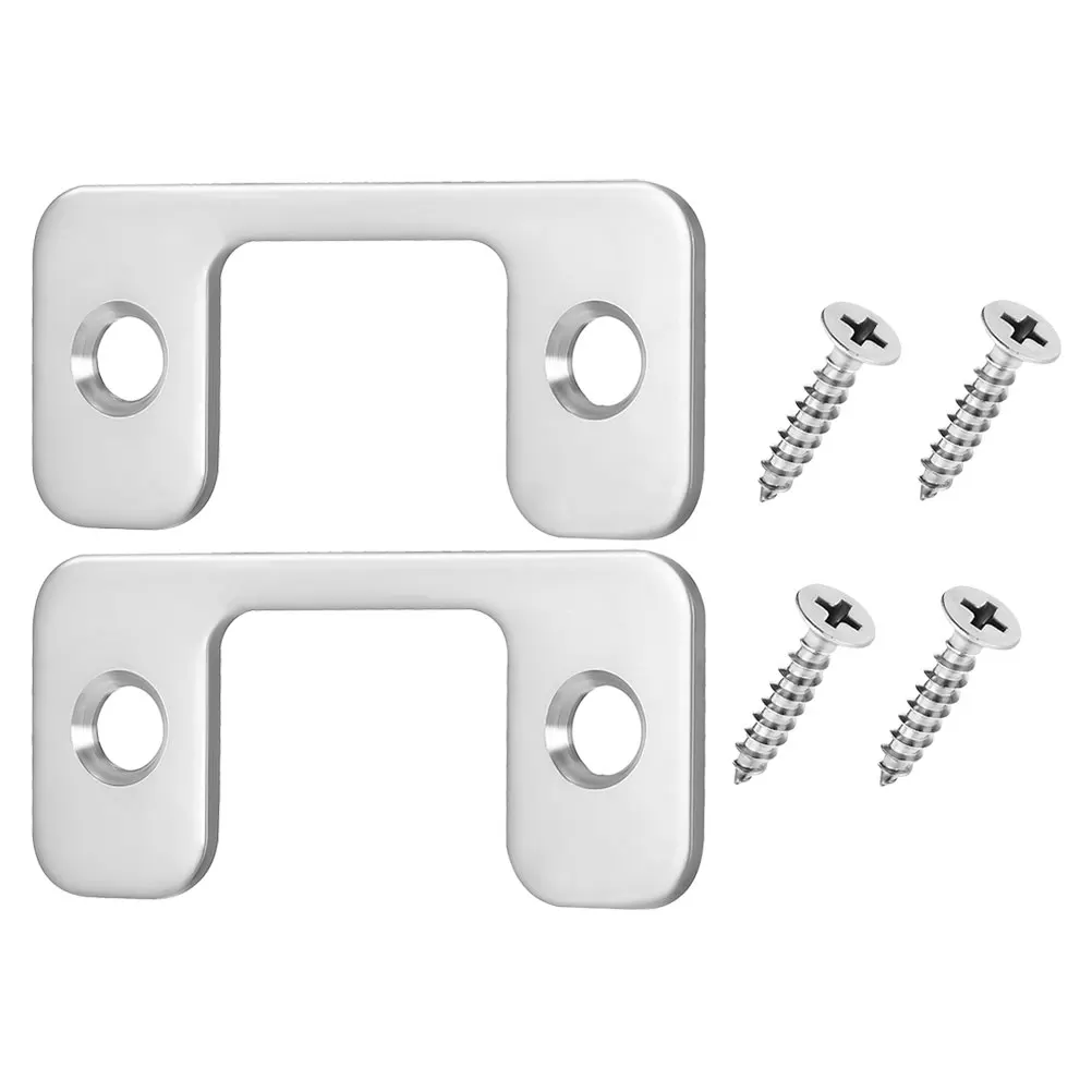 

2 Pcs Door Lock Baffle Stainless Steel Strike Plates for Interior Doors Enhanced Security Precision Design Easy Installation
