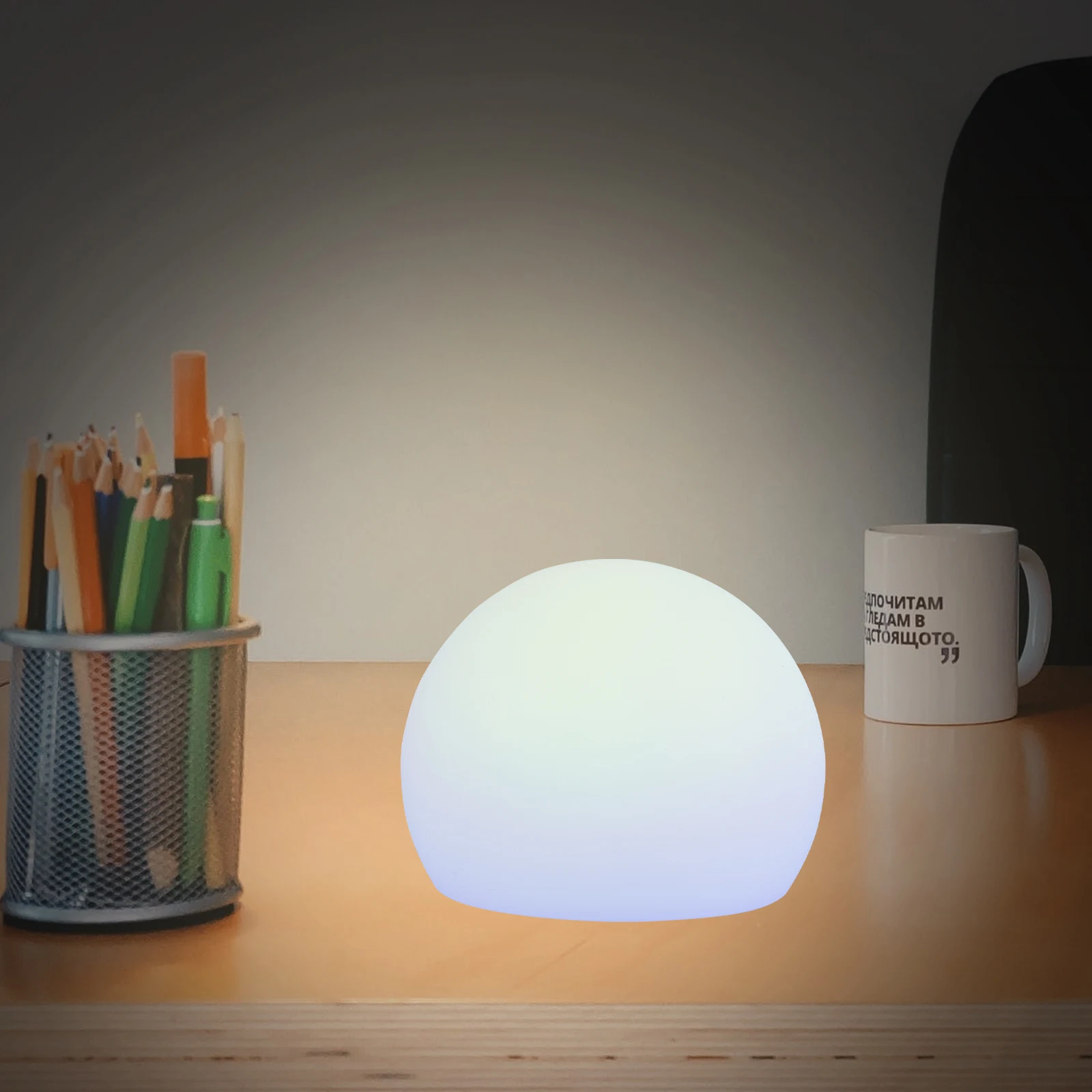 LED Glowing Ball Light Colorful Outdoor Floor Lamp Creative Indoor Night Light for Living Room Bedroom (12cm) (Dry - 16