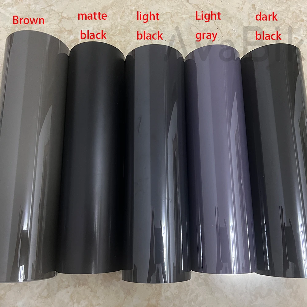 

Wholesale PPF matte black Car Headlights Protective Film Brown PPF PU Film Auto Headlight Taillight Tint Light Grey Wrap Sticker