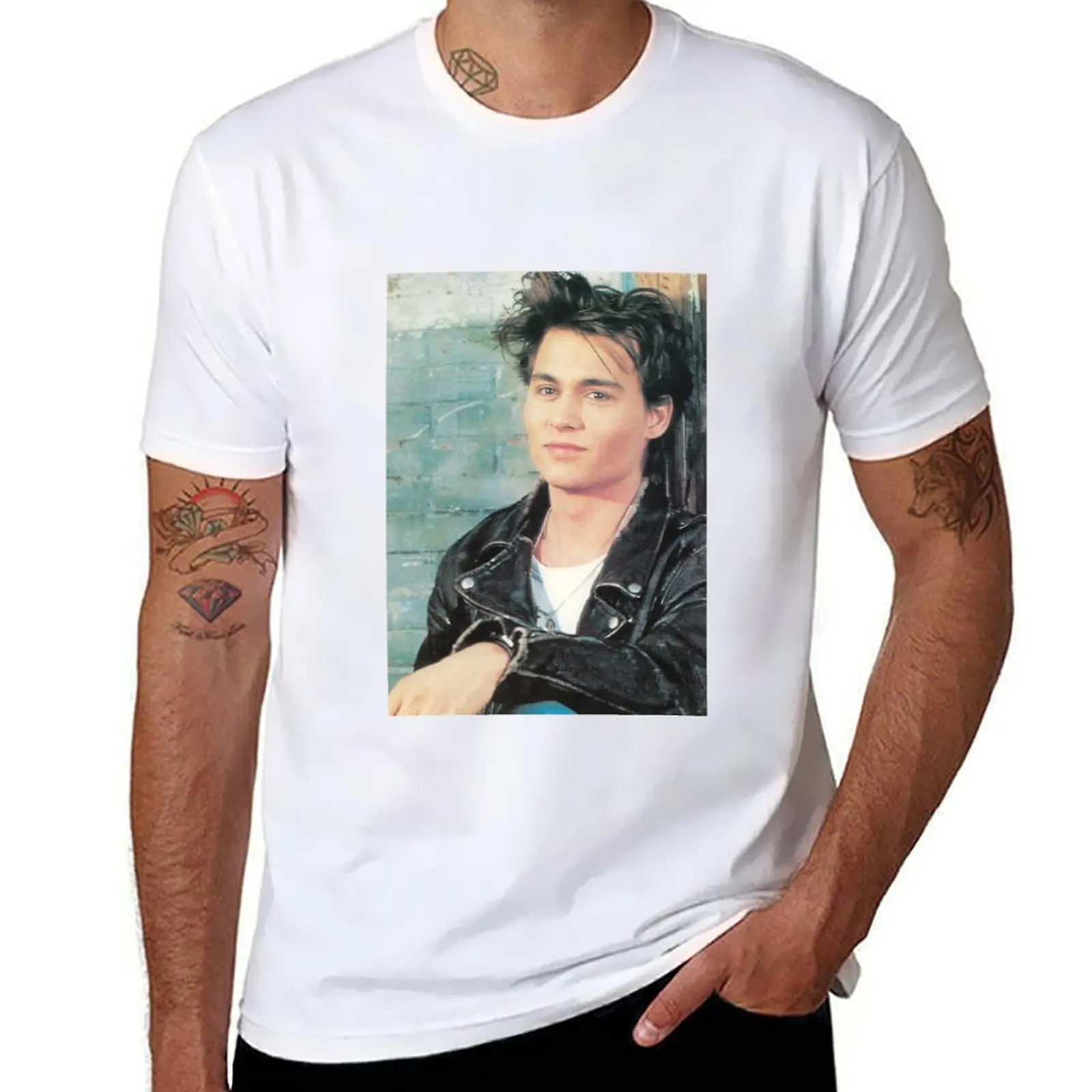 

Johnny Depp young 2 T-Shirt t shirt man designer printed t shirts for man T-Shirt