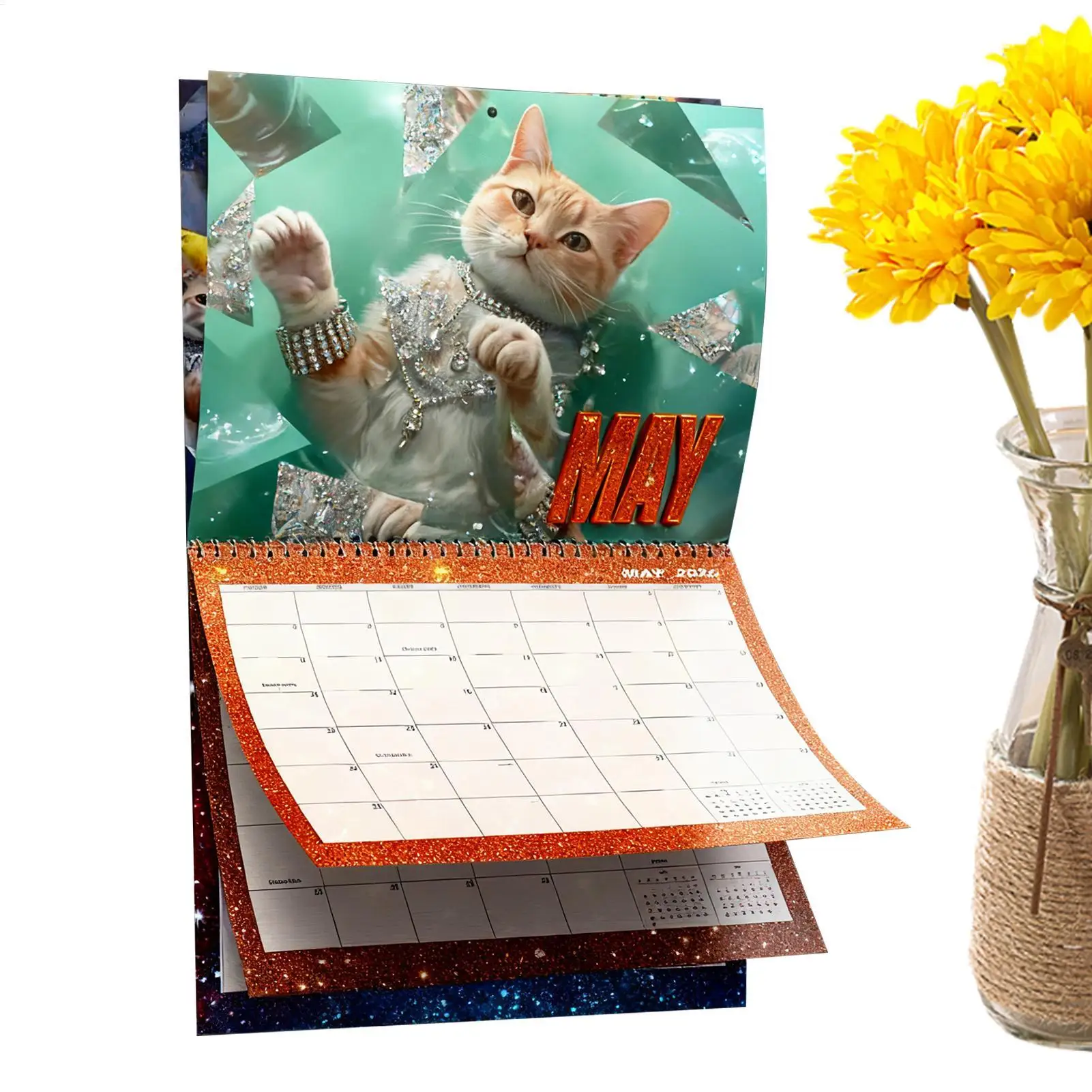 2026 Cat Calendar Wall Planner January December 2026 12-Month Cat Calendar for Home Living Room Study Room Office School Family