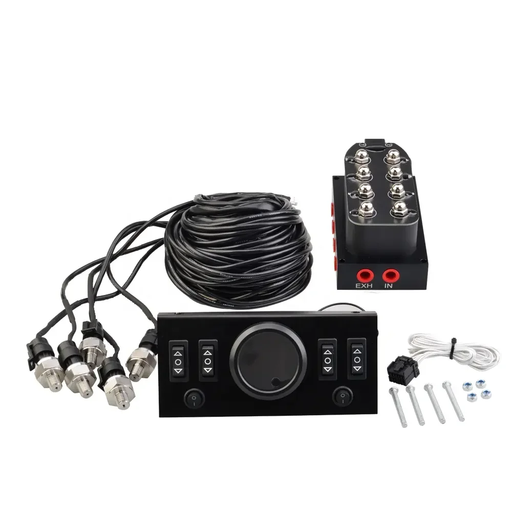 

12 В пневматическая подвеска 5 в 1, манометр с дисплеем с электромагнитным клапаном и панелью управления, переключатель типа корабля