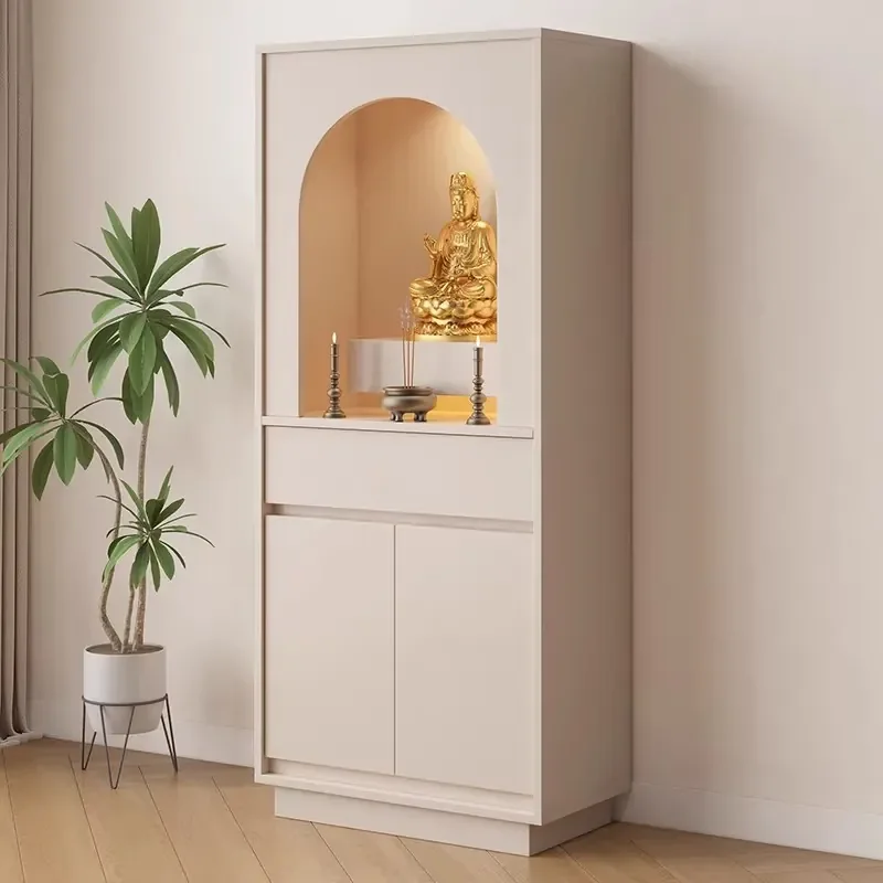 

Solid Wood Buddhist Niche Cabinet for Table New Chinese Vertical Incense Case for Guanyin God of Wealth Shentai Cabinet for