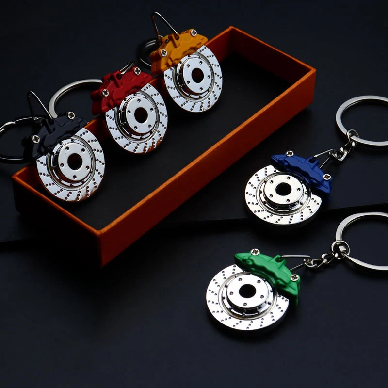 LLavero de freno de disco de Metal para hombre, llaveros con pinzas de cubo, colgante de coche, regalo, 1 unidad