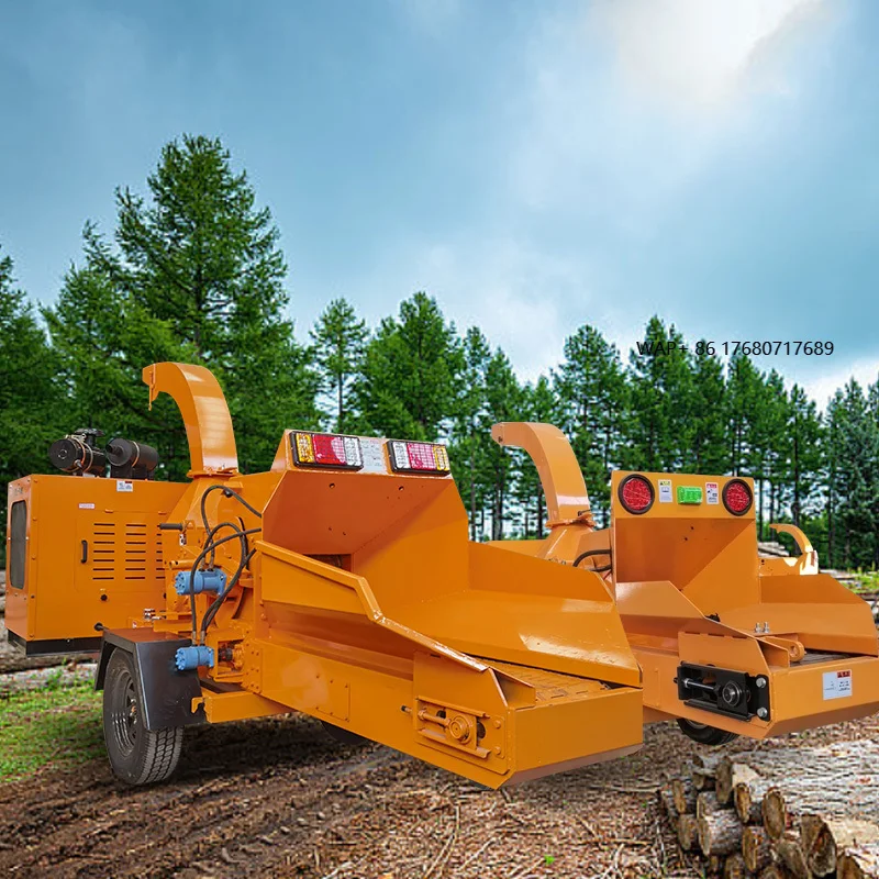 Industrial Wood Chipper Shredder Chipping Branch Crusher Drum Wood Chipper Machine