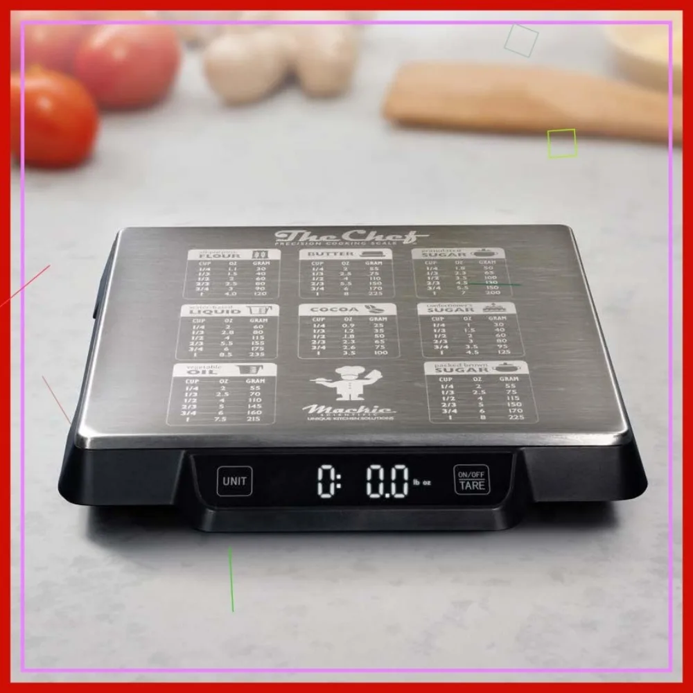 

33lb Digital Kitchen Scale with 1g Accuracy, Baking Conversions & Large Display - Perfect for Cooking and Meal Prep