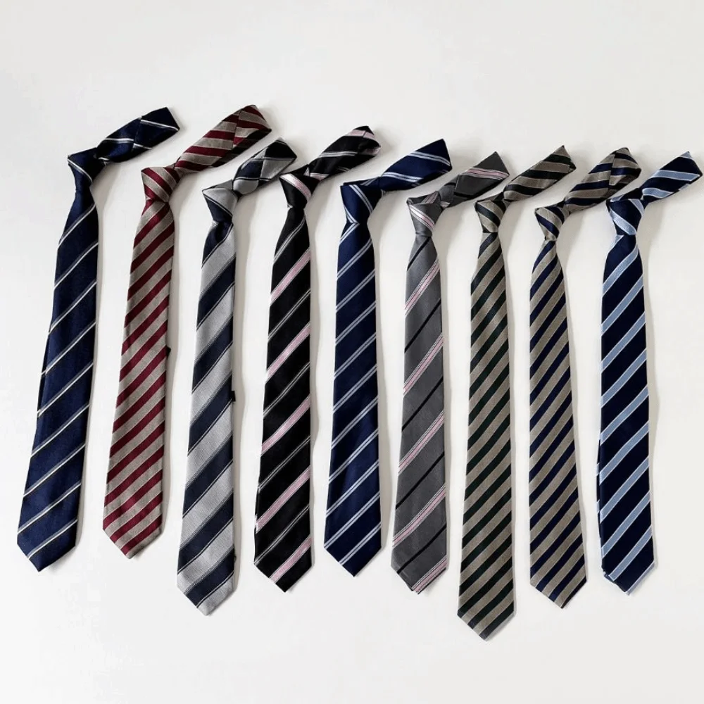 Simple Korean Striped Tie Stripe Printed JK Uniform Necktie Y2K College Style Shirt Tie Decoration Students