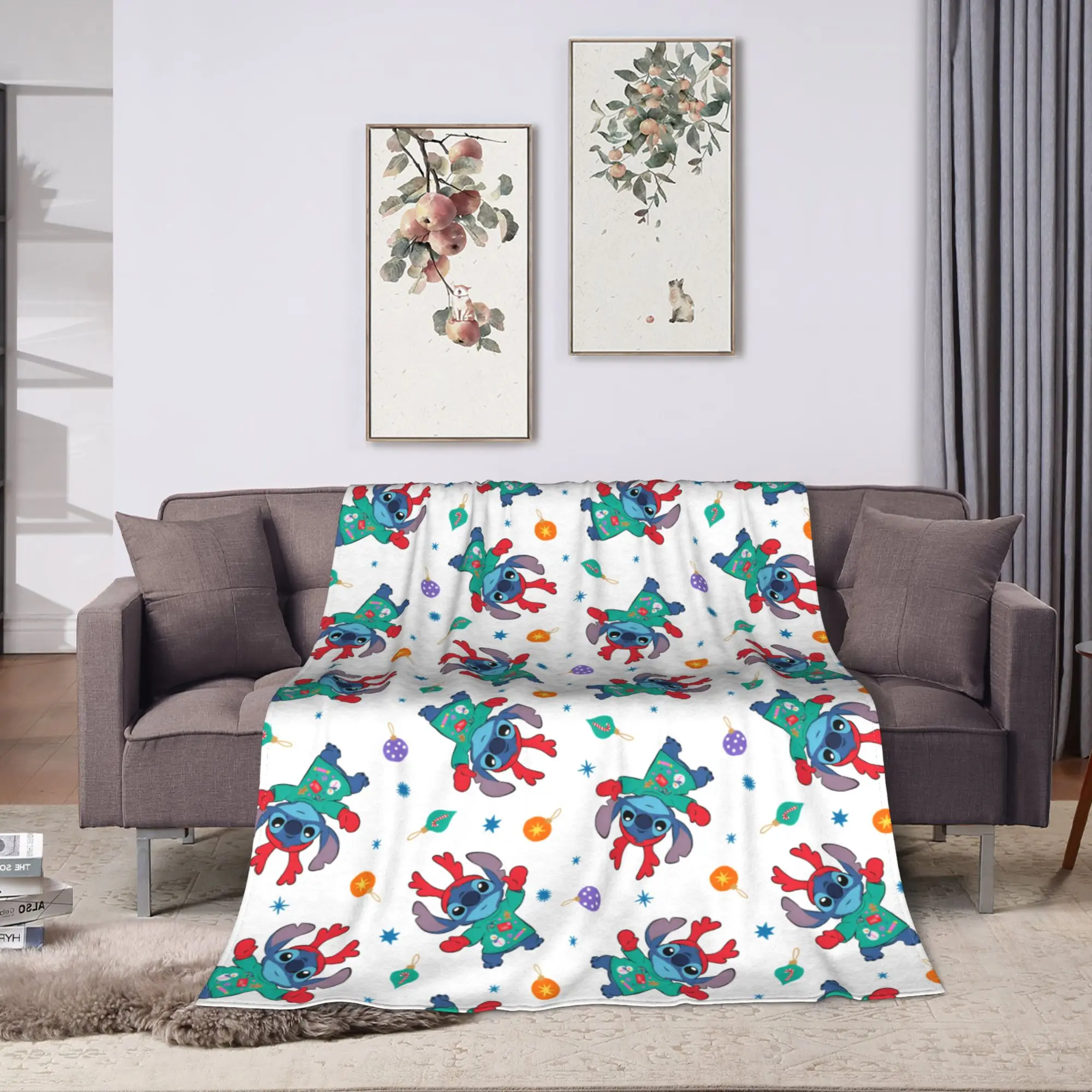 لطيف غرزة عيد الميلاد بطانية السفر مكتب الفانيلا رمي بطانية لغرفة النوم الدافئة جودة مخصصة المفرش هدية عيد ميلاد