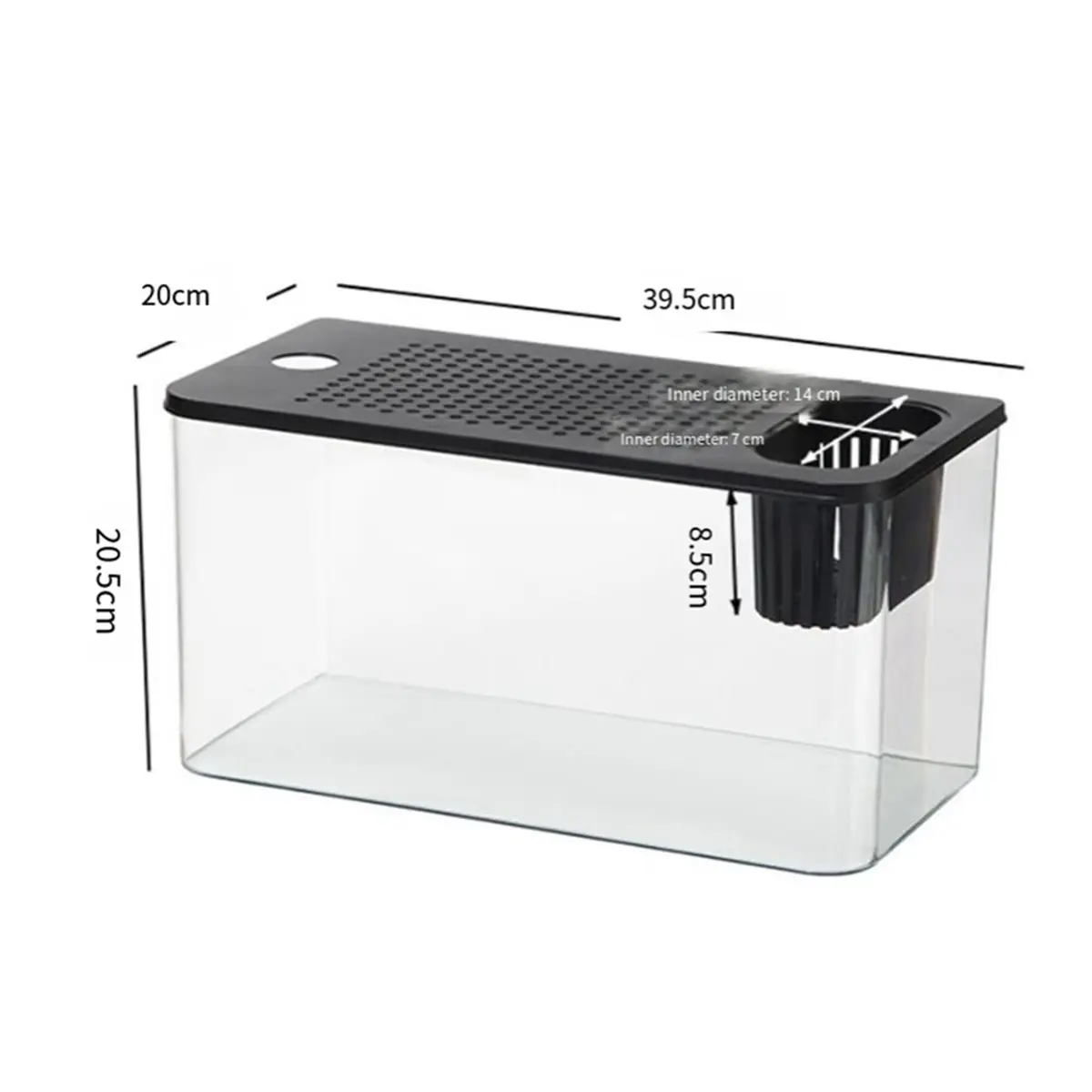 N94R Fish Tank New Transparent with Lid Aquarium Drop Hydroponic Tank Turtle Tank Home