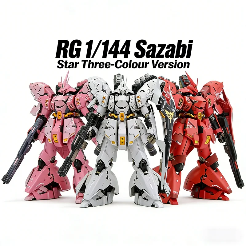 

Сборная модель RG 1/144 Sazabi Star, трехцветная версия, с наклейками, коллекционная фигурка, игрушка-меха, украшение для стола, подарок для мальчика