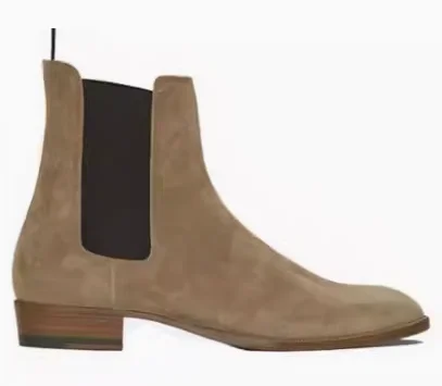 Nieuwe Echt Leer Heren Chelsea Laarzen Winter Handgemaakte Koeienhuid Zwart Business Casual Klassieke Mid-hak Heren Laarzen Botas Motociclista