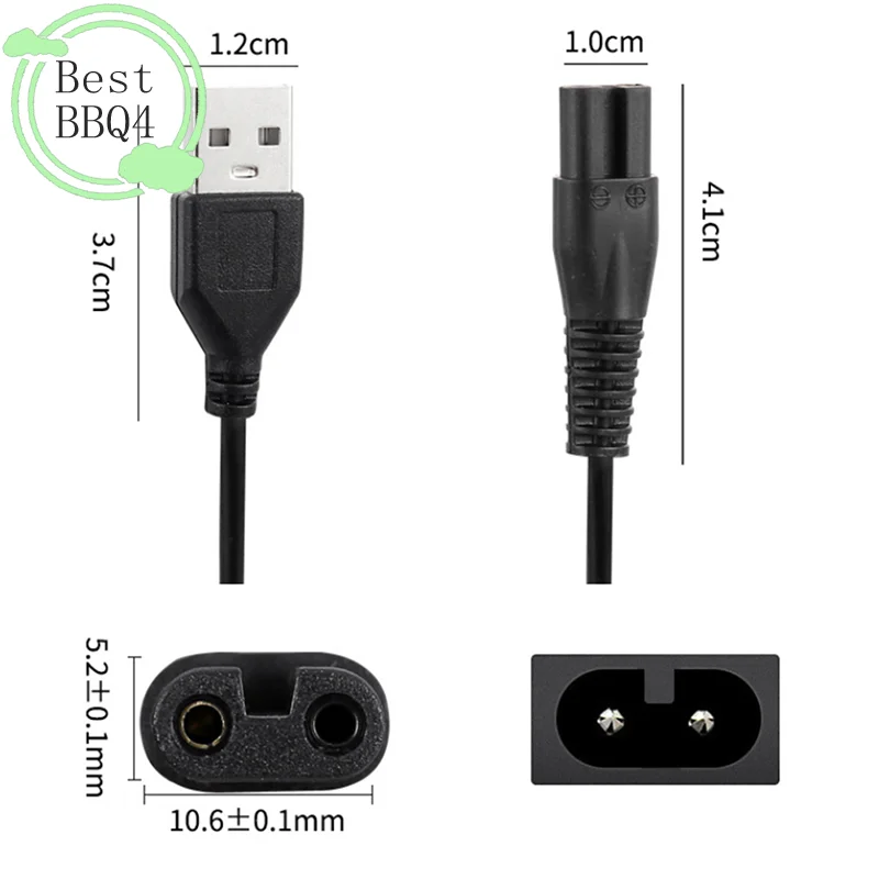 BBQ4 80cm Charger Cable For Meridian Electric Shaver Trimmer Replacement Charging Cable Power Cord Supply Adapter