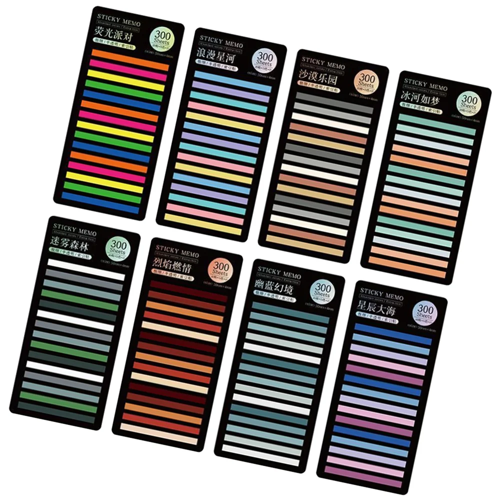 8 Sheets Colorful Notebook Tabs Bookmarks for Annotating Books The Pet Reading Strips