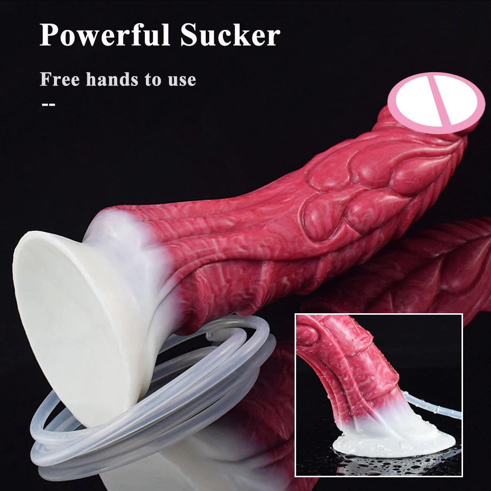 NNSX Realistic Squirting Dildo Anal Plug Silicone Dragon Penis Fantasy Masturbator Ejaculation Dick Adult Sex Toys For Women Men 5