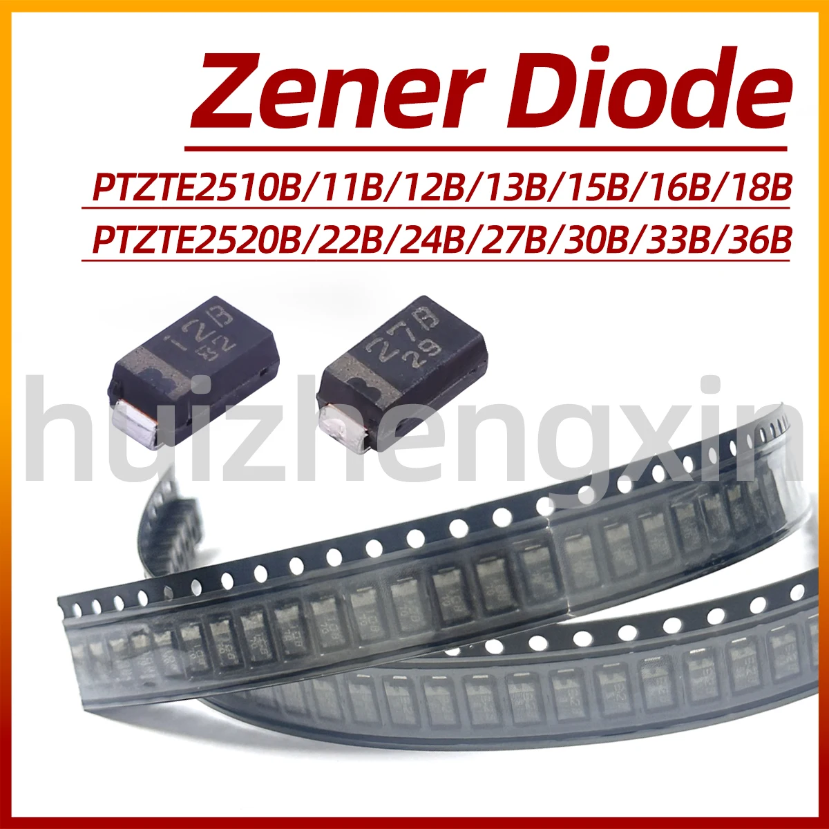 10pcs PTZTE2510B 2512B 2511B 2513B 2515B 2516B 2518B 2520B 2522B 2524B 2527B 2530B 2533B PTZTE2536B SMA DO-214AC 1W Zener diode