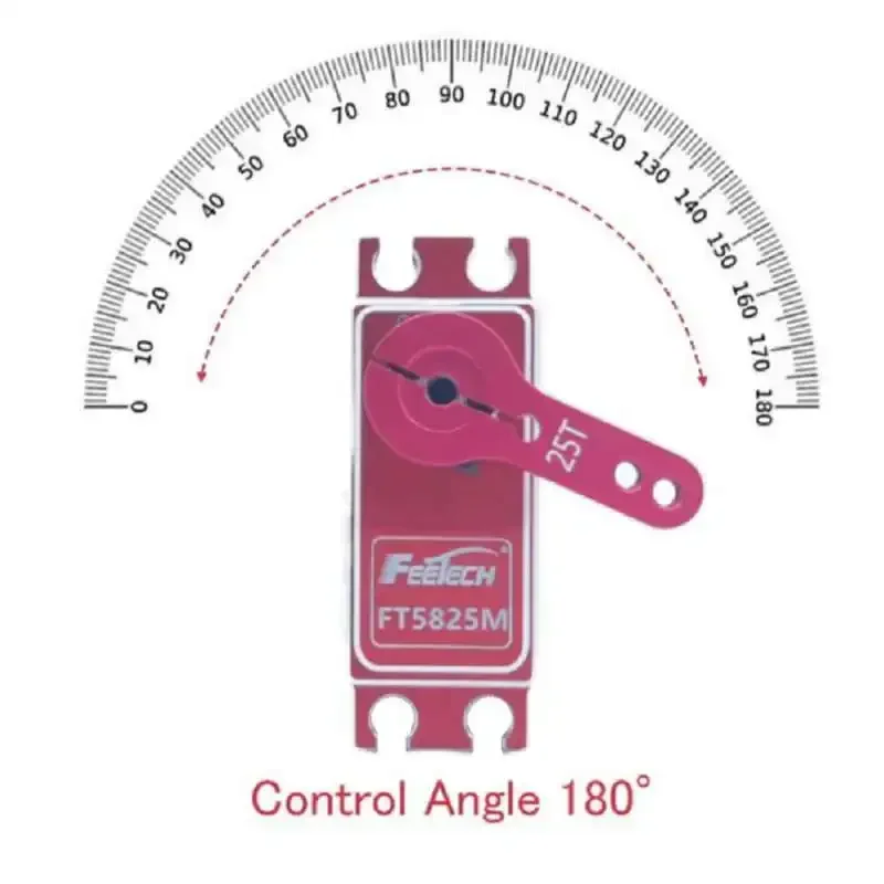 FT5825M 25KG Servo Digitale Metal Gears 180 Gradi PWM Servo di Controllo per 1/8 1/10 Bilancia RC Auto Camion Crawler Elicottero 1/2/4 pezzi