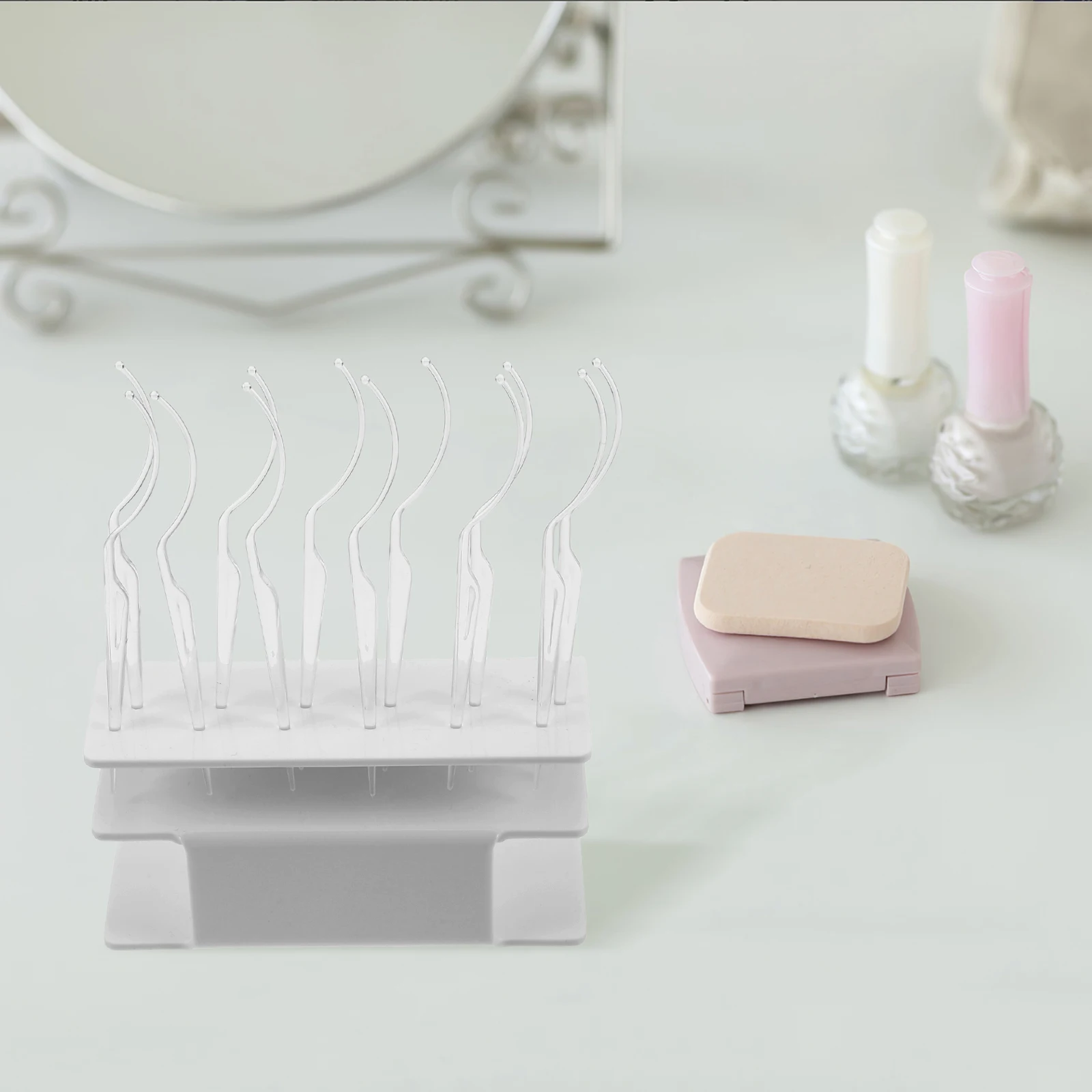 

False Eyelash Display Stand White Rack 12 Transparent Tools Beauty Salon Supplies Lash Extension Storage Professional