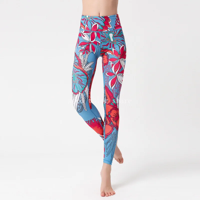 2024 nuovi pantaloni da Yoga da donna a vita alta attillati Leggings stampati per il sollevamento dell'anca sport Fitness Yoga Wear