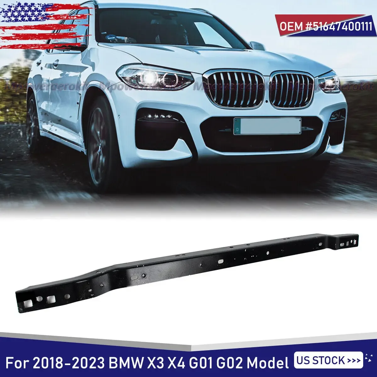 

MAGICKIT для 2018 + BMW X3 G01 X4 G02 передний кронштейн радиатора черный #51647400111 США автомобильные аксессуары