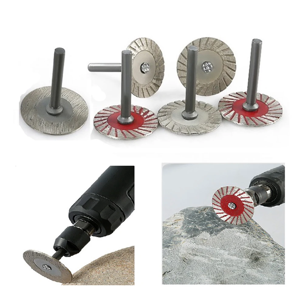 1 Pc 40mm Emery Cutting Disc With 6mm Shank And Mandrel For Rotary Tool Wood Metal Stone Granite Marble Saw Blade
