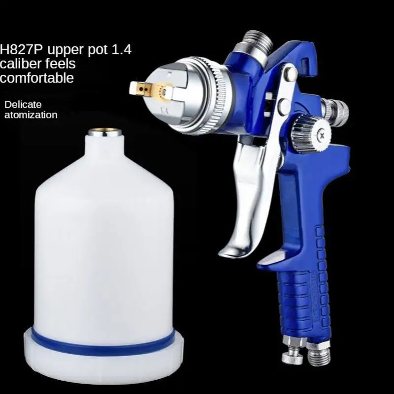 H827 Automotive Topcoat Primer 600Cc Furniture Paint Spray Gun High Atomization Hvlp Pneumatic Spray Gun