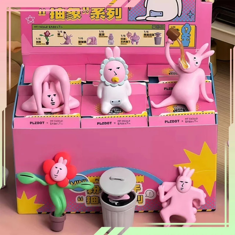 

Новый оригинальный Plzdot Pink Rabbit Abstract Series Мини Слепая Коробка Ручной Работы Mystery Box Декор Caja Ciega Игрушка Аниме Кукла Подарок Для