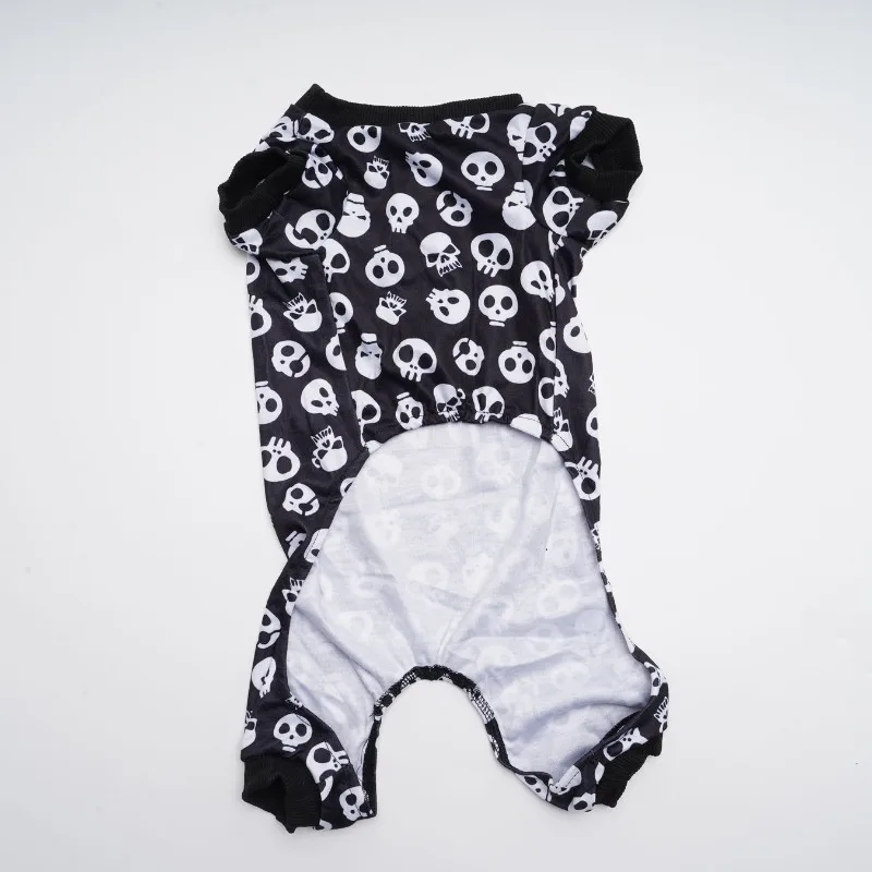 

Halloween Dog Cosplay Skeleton Print Four Legs Jumpsuit Soft Stretchy Pet Costume Small Puppies Teddy Poodle Shih Tzu Outfit