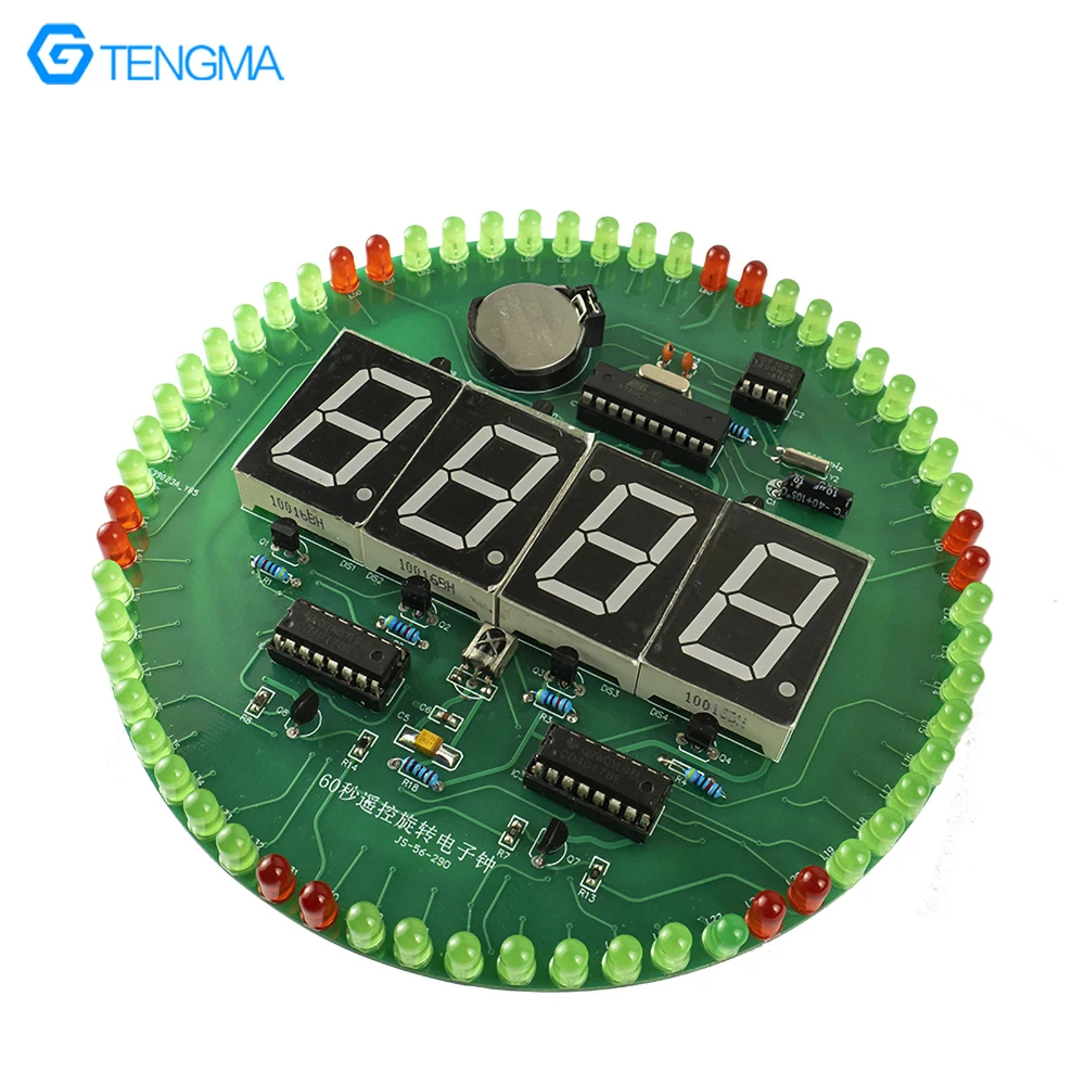 60 Second Remote Control Rotating Electronic Clock Kit Microcontroller Four Digit Clock Circuit Board