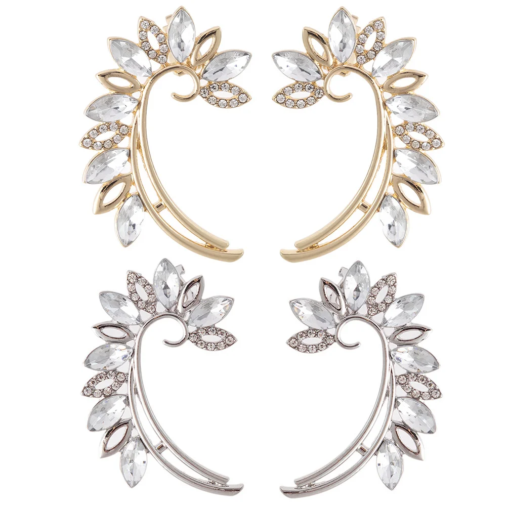 

Leaf Tassel Clip Non Earring Clip Piercing Women Earrings Shiny Alloy Jewelry Daily Cosplay Accessories Girl Clips