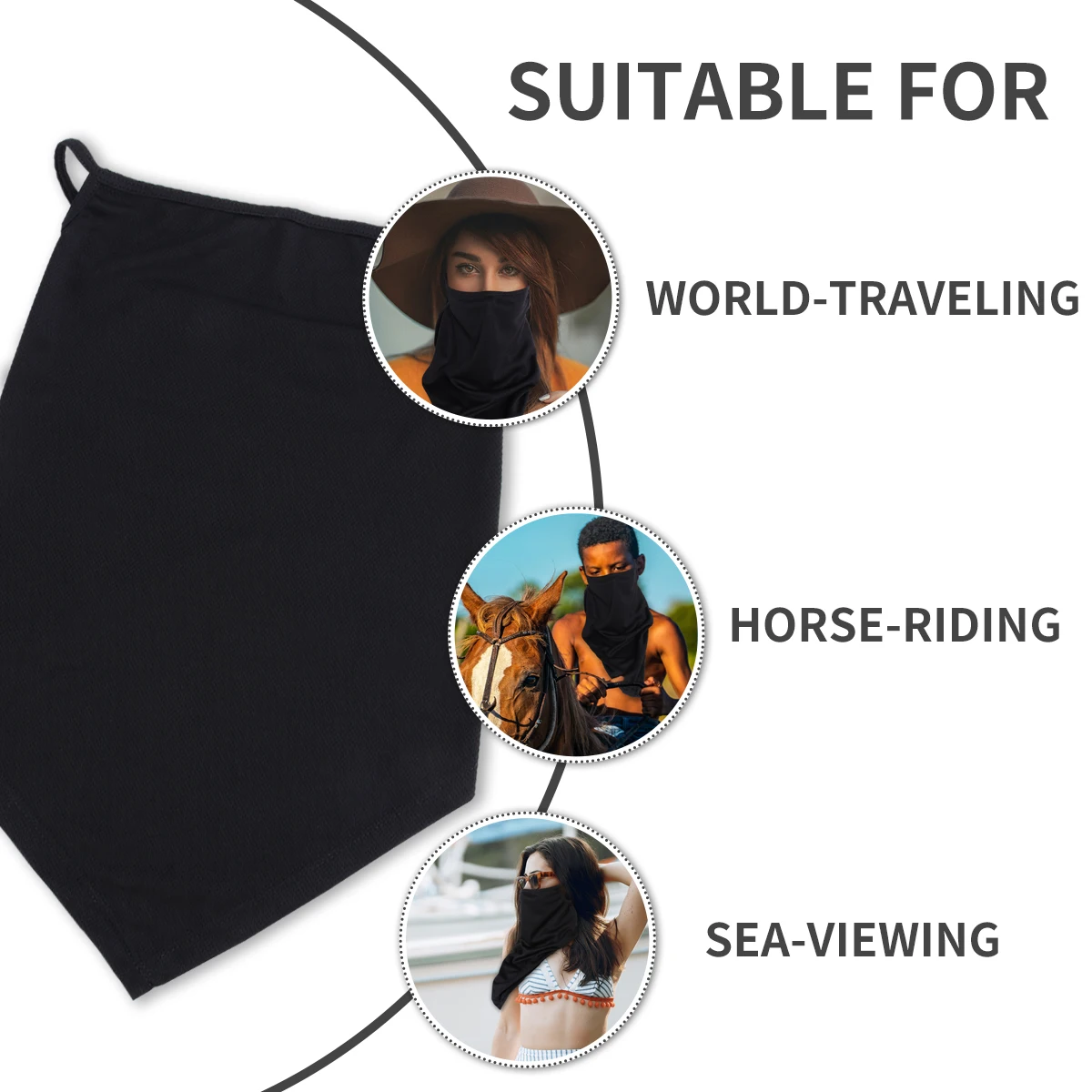 

1pc Sunscreen Mask Outdoor Protection Durable Lightweight Uv Protection Cycling Face Mask Beach Travel Face Cloth For Men Women