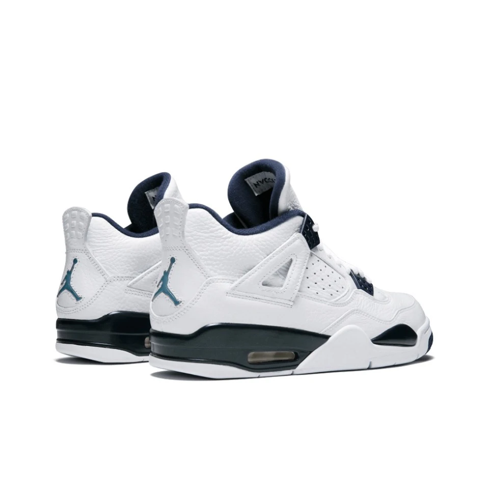 Air Jordan 4 Retro Confortável Tênis de Basquete, Tênis Masculino, Original, Branco, Preto e Vermelho, Tatuagem, BQ0897-006