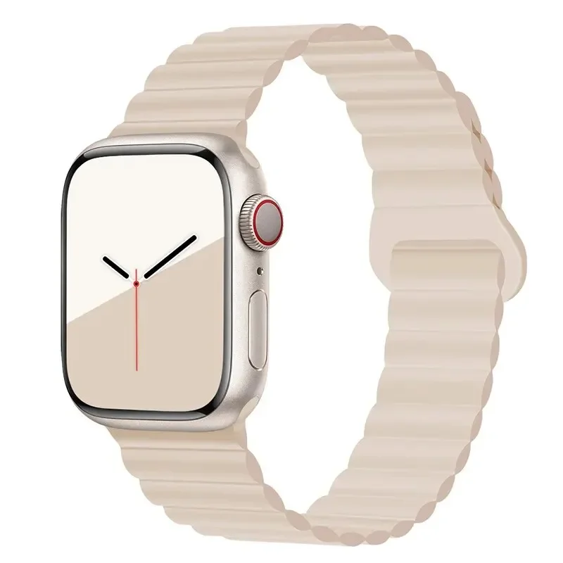 애플 워치 밴드용 실리콘 스트랩, 울트라 49mm, 44mm, 45mm, 40mm, 41mm, 42mm, 마그네틱 스포츠 워치 밴드, 아이워치 시리즈 9, 8, 7, 6, 5, 4, 3 SE