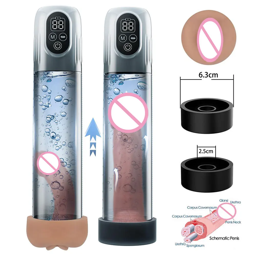 Penis Pump Penis Enlarger Extender Electric Penis Vacuum Pump With Smart Training Penis Sleeve Male Masturbator Sex Toys for Men