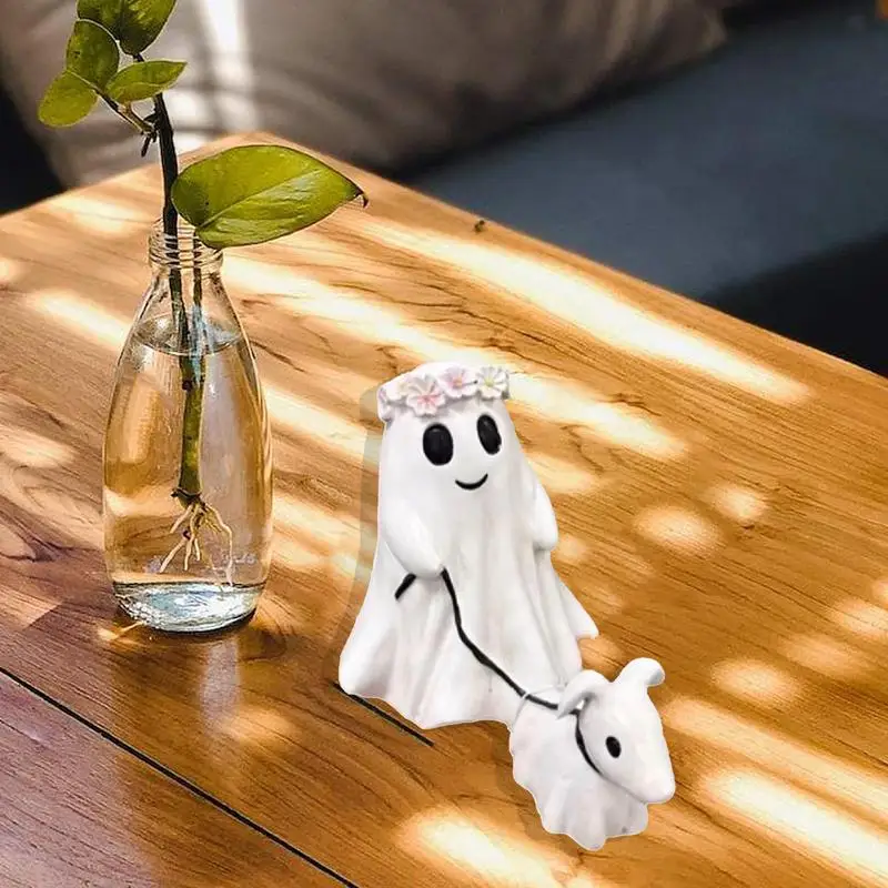 

Ghost Walking Dog Statue Home Walking Puppy Ghost Dog Figurine Sculpture For Home Offices Patio Garden Yard