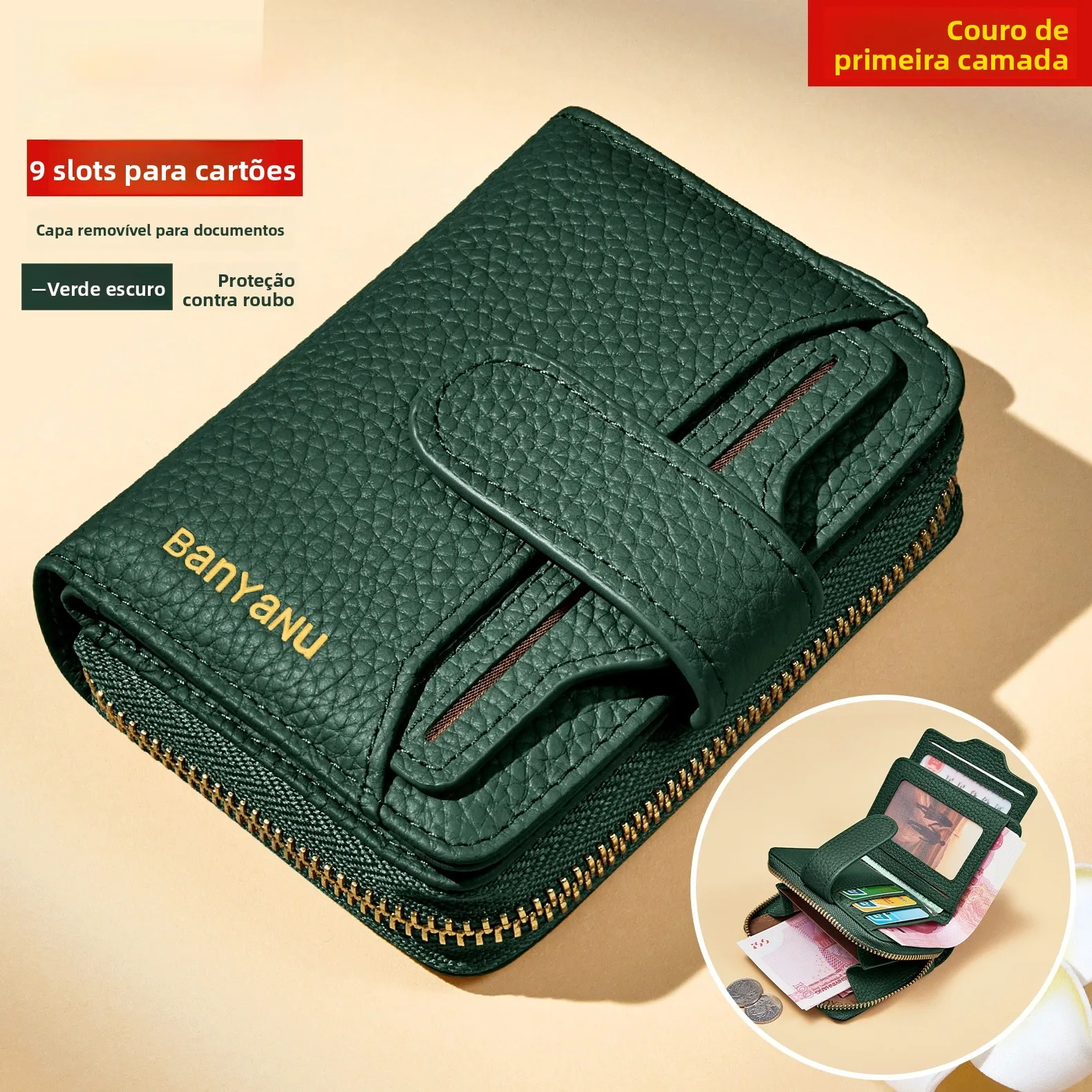 high-end-top-layer-cowhide-leather-wallet-card-holder-independent-slot-men's-anti-theft-swipe-ladies'-luxury-bifold-wallet