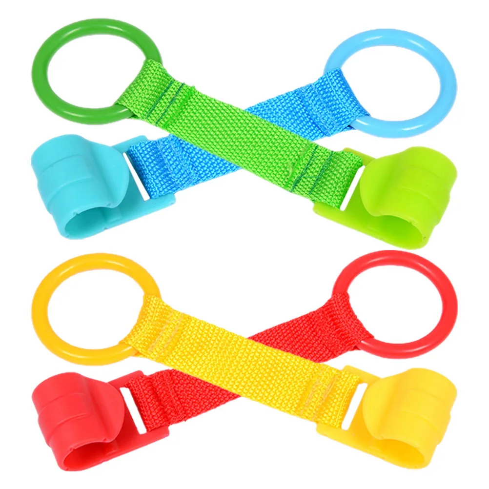 4Pcs Baby Walking Assistant Pull Up Rings Crib Cot Hanging Handle Toddler Learning Tool Baby Pull Up Rings Hanging Ring