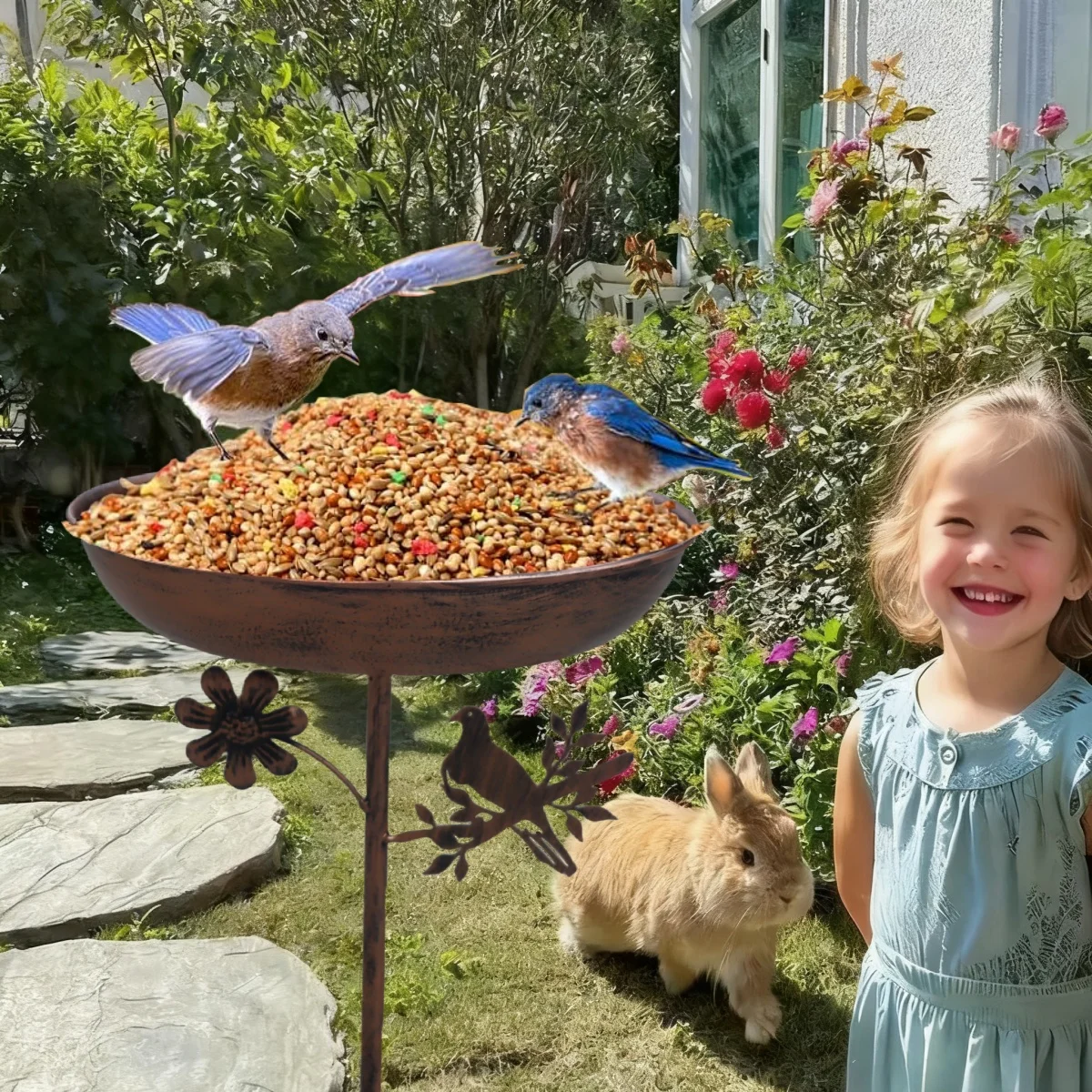 

1 Heavy-Duty Cast Iron Bird Bath and Feeder, Iron Structure, Suitable for Garden Art and Outdoor Decoration, Ideal Gift for Bird Lovers, Christmas and Other Holiday Souvenirs | Cold-Resistant/Garden/Large Bird Bath | Outdoor Bird Bath | Bird Food Suitable