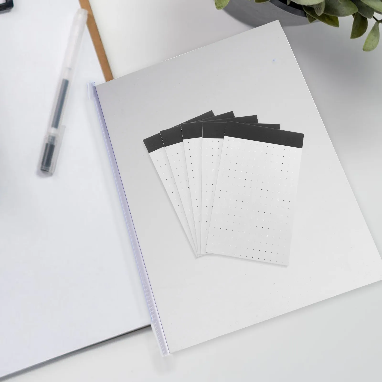 

5 Pcs Notebook Dotted Journal Grid Fine Tip Markers Index Cards Notepad White Paper