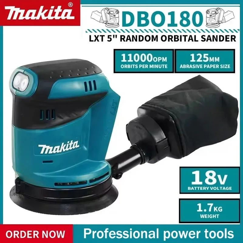 Makita DBO180Z 18V Brushless Cordless Disc Random  Woodworking Sanding Putty Polishing Bare Tool for DIY And Professional Use