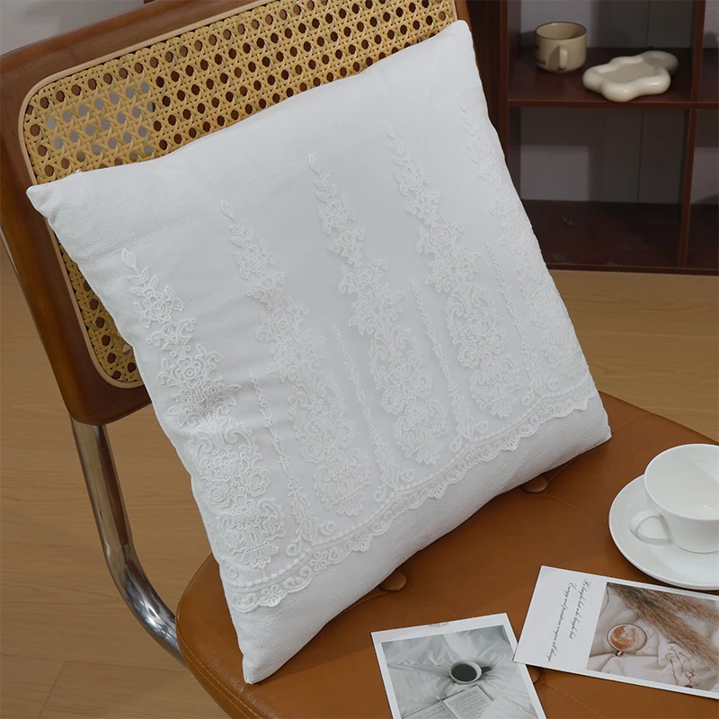 白い枕カバー、ヨーロピアンラッフルレース枕カバー、豪華な枕カ - Home Textiles Usa のレビューと価格