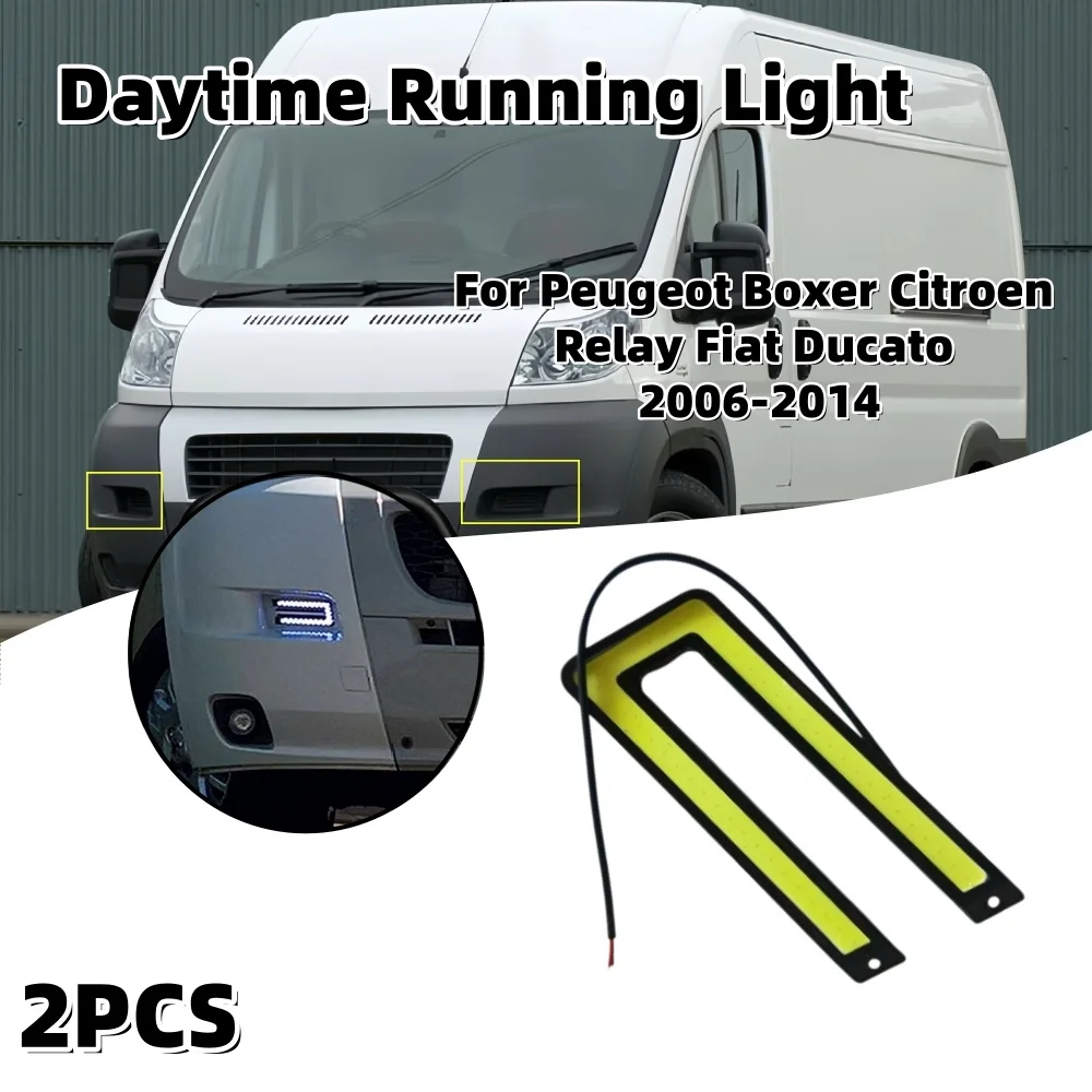 Car Styling COB LED DRL Daytime Running Light For Peugeot Boxer Citroen Relay Fiat Ducato 2006-2014 Exterior Bright DRL Light