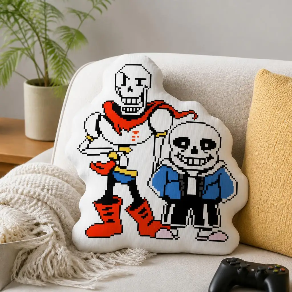 Sans And Papyrus Undertales Funny Pillow Cushion Irregular Stuffed Throw Pillow Home Decor Gift Sofa Bed