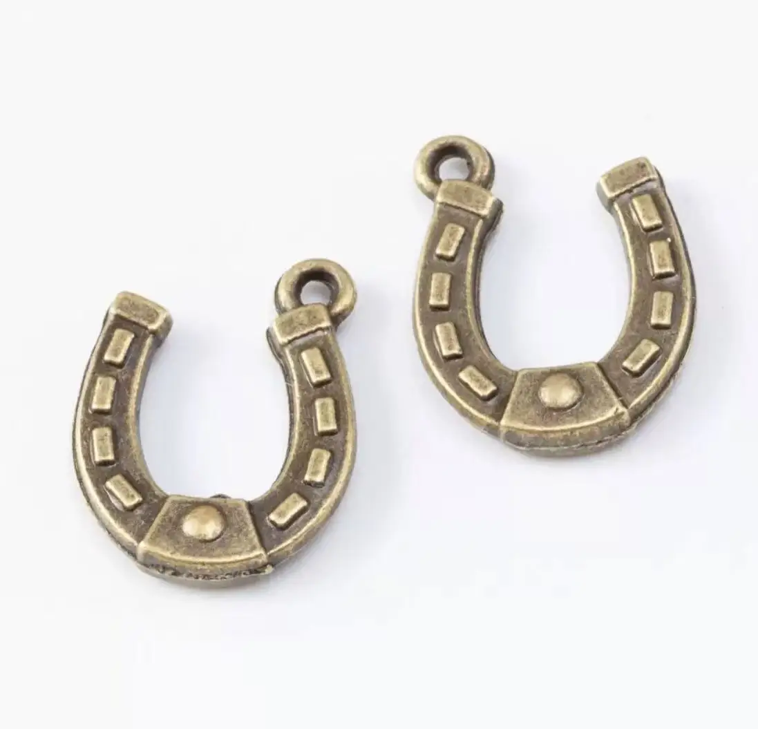 

35pcs 15*12mm, hole 1.3mm Vintage 2sided U shaped horse shoes design charms for handmade HW3724