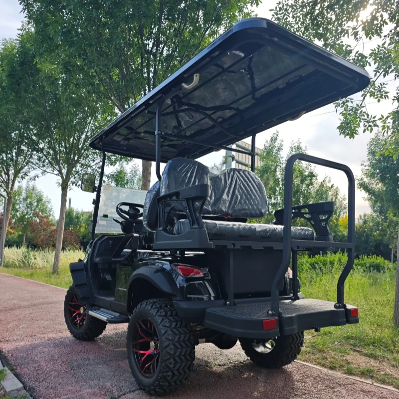 2+2 4 Seater Electric Golf Cart Golf Course Family Leisure Travel Rental Business Utility Cart Bumper Front Basket Foot Pedal