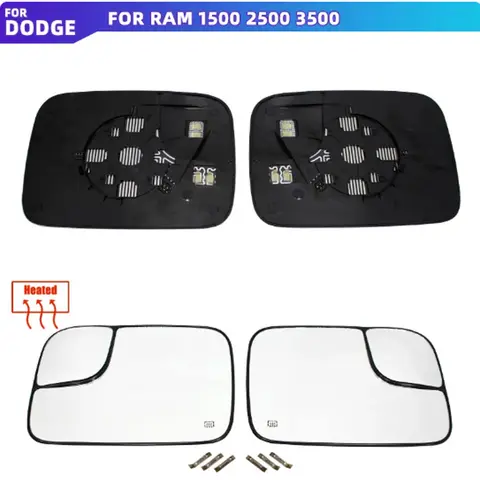 Side Rearview Heated Mirror Glass Fit For Dodge Ram 1500 2500 3500 PICKUP 2005-2009 5161011AA/5191035AA Car Exterior Accessorie