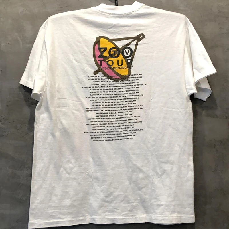 U2 Rock Band Oversize Loose Fit Short Sleeve T-Shirt Rap Style Half Sleeve Casual Cotton Tee for Young Men Summer Wear