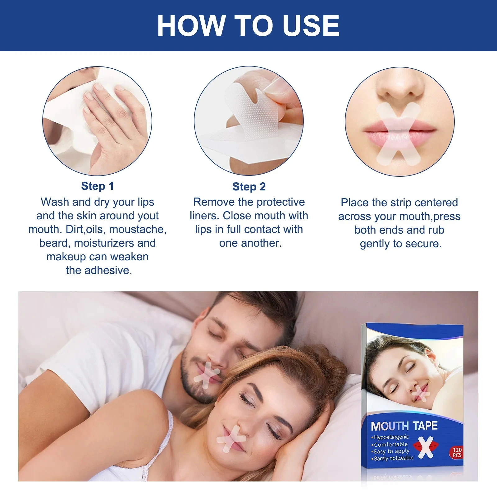 Mouth Tape Sleep Strip Improve Sleep Patch Mouth Correction Sticker Anti Snoring Insomnia Aid Plaster Breath Snoring Aid Device