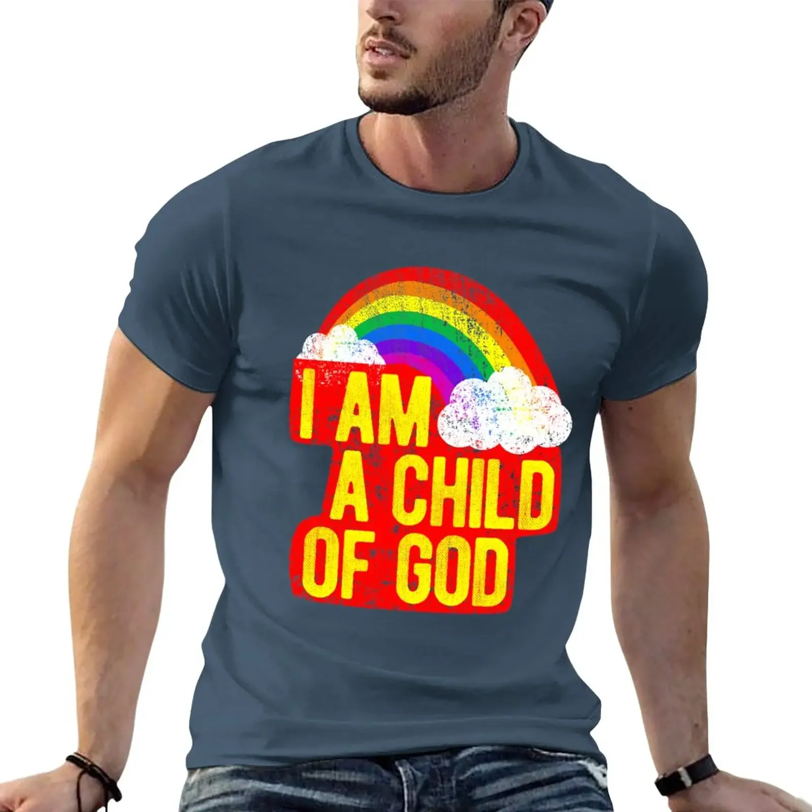 I Am A Child Of God Jesus Loves Me LDS Mormon Graphic Tee Shirt Baptism T-Shirt anime stuff Blouse mens graphic t-shirts funny