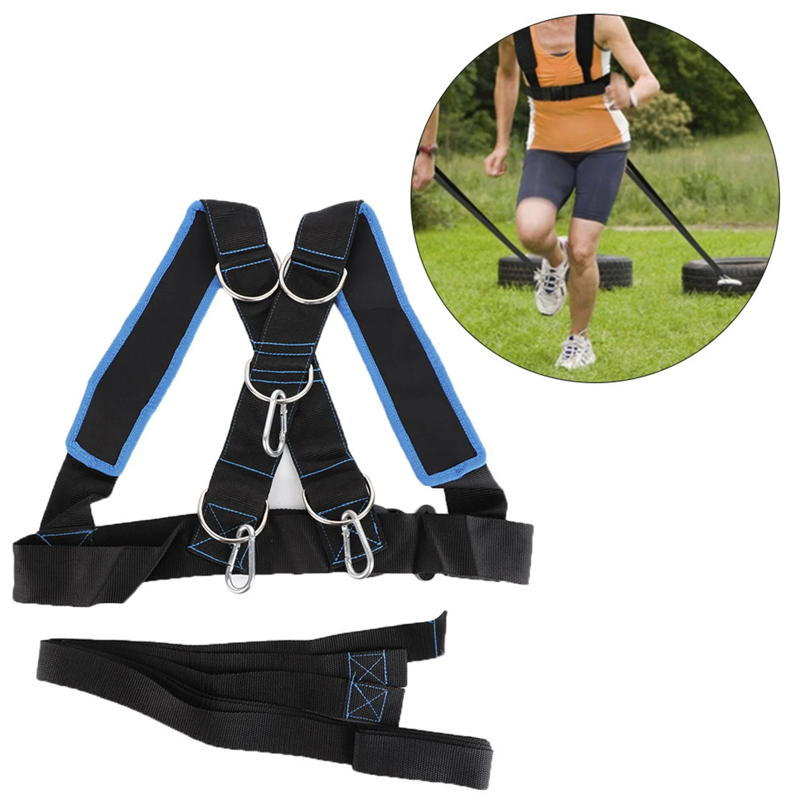 

Speed Strength Training Sled Shoulder Harness Resistance Band Belt Sports Equipment