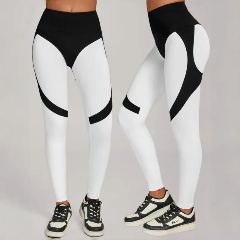 

Women's Patchwork Yoga Pants Tight Fitting Hip Lifting Waist Cinching Slimming Sports Pants Outdoor Running Casual Fitness Pants